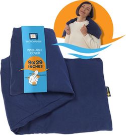 Microwave Heating Pad, Microwavable Heated Neck and Shoulder Wrap for Back Pain and More, Moist Weighted Beanbag Pack with Washable Cover, 29x9 Inches