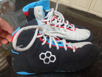 Rudis Wrestling Shoes Men's Size 5.5 Women's Size 7 Black/White/Blue/Red