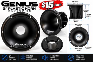 GENIUS AUDIO Plastic Horn Waveguide Diffuser – $15 Each