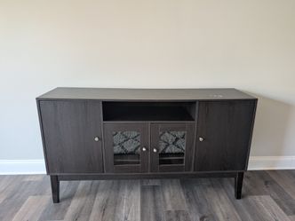Dark brown wood credenza