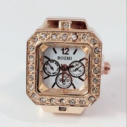 Rose Gold Women's Men's  Quartz Watch Ring Band Gift