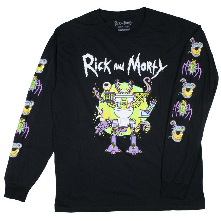 Rick and Morty Adult Swim Long Sleeved T-shirt - Pickle Rick