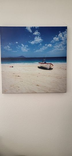 Boat On A Beach Canvas Picture