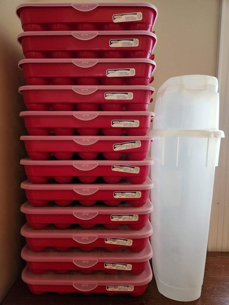Storage Bins/Containers for Christmas Tree Ornaments & Wrapping Paper ~ Organizers/Totes