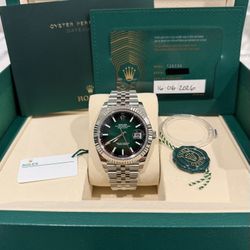 Fresh release🚨 Rolex datejust green ombre dial fluted bezel jubilee 41mm new unworn 2026 complete set  One time deal dont ask for this price again $2