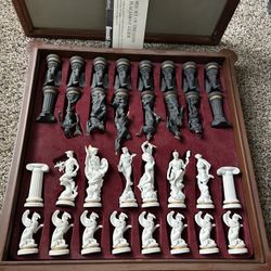 Franklin Mint Chess Set Of The Gods - Complete
