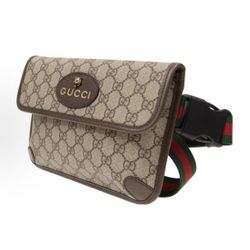 GUCCI Neo Vintage Series Gold-plated Logo Old Flower Full Print Tiger Head Decorative Striped Shoulder Strap Canvas Patchwork Mailer(57)86