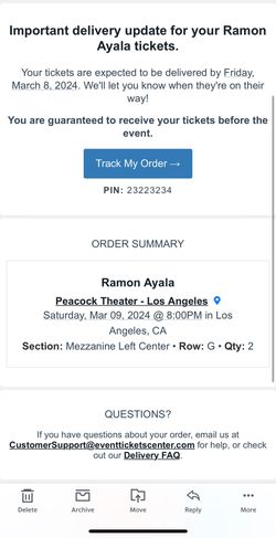 2 Tickets to Ramon Ayala concert