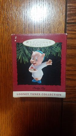 Hallmark ornament Porky Pig cookies for Santa New in box