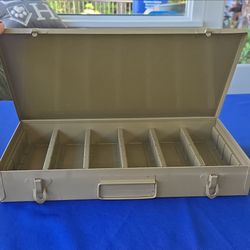 7 vintage metal 35mm slide storage boxes