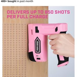 Staple Gun, Pink, Bielmeir, 2-in-1 Nail Gun, 4V,