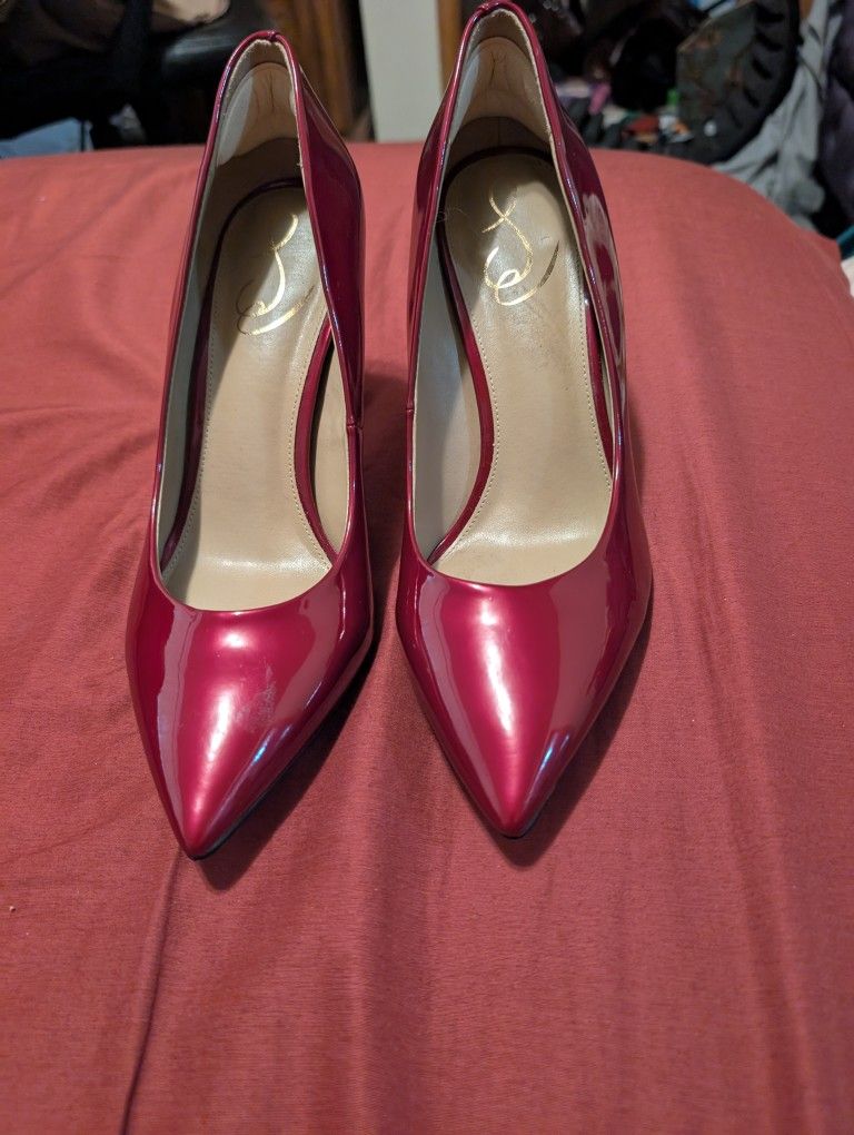Dark Red Patent Leather Stilettos From Sam Edel