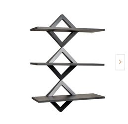 Contempo Diamonds 27.5 in. W x 40 in. H Black Three Level Shelving System