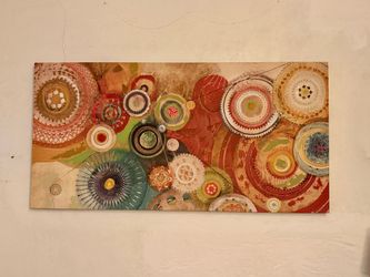 Large Abstract Mixed Media Canvas Wall Art