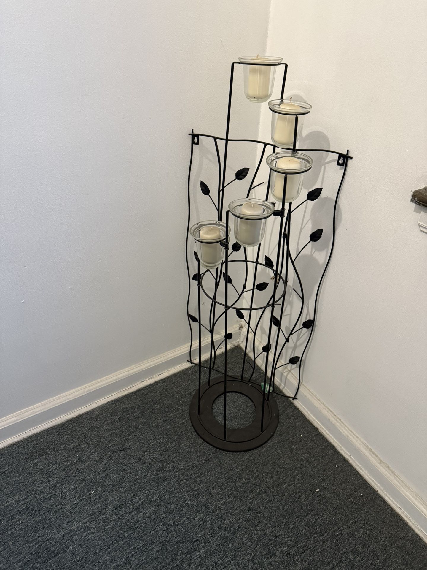 Metal Candle Holder With Glass Cups 