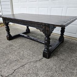 Spanish Style Solid Wood Dining Table – 7ft Long Rustic