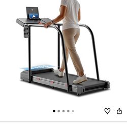 Yesoul Walking Treadmill for Seniors with Long Handrails - 4 Major Safety Protections, Emergency Stop Button, Treadmill for Home 300 Ibs Capacity, Rec