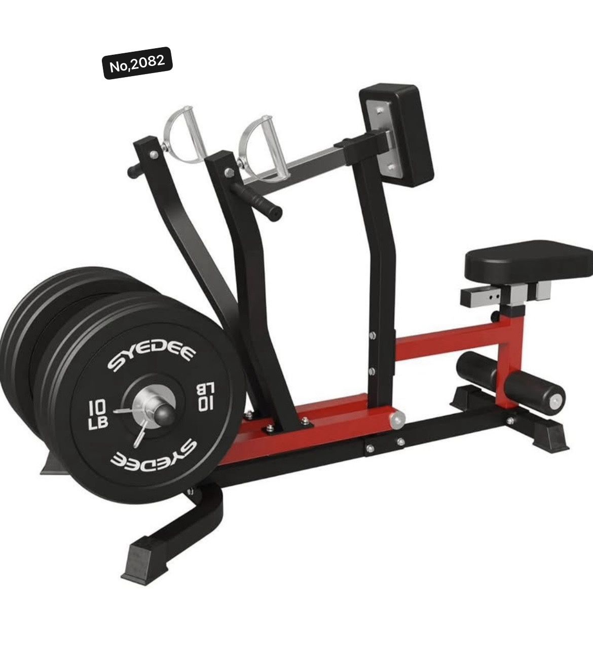 Seated Row Machine, Back Machine Gym Equipment Plate Loaded, Adjustable LAT Machine with Independent Arms & Multi Grip Positions, 400LBS Capacity,Red(
