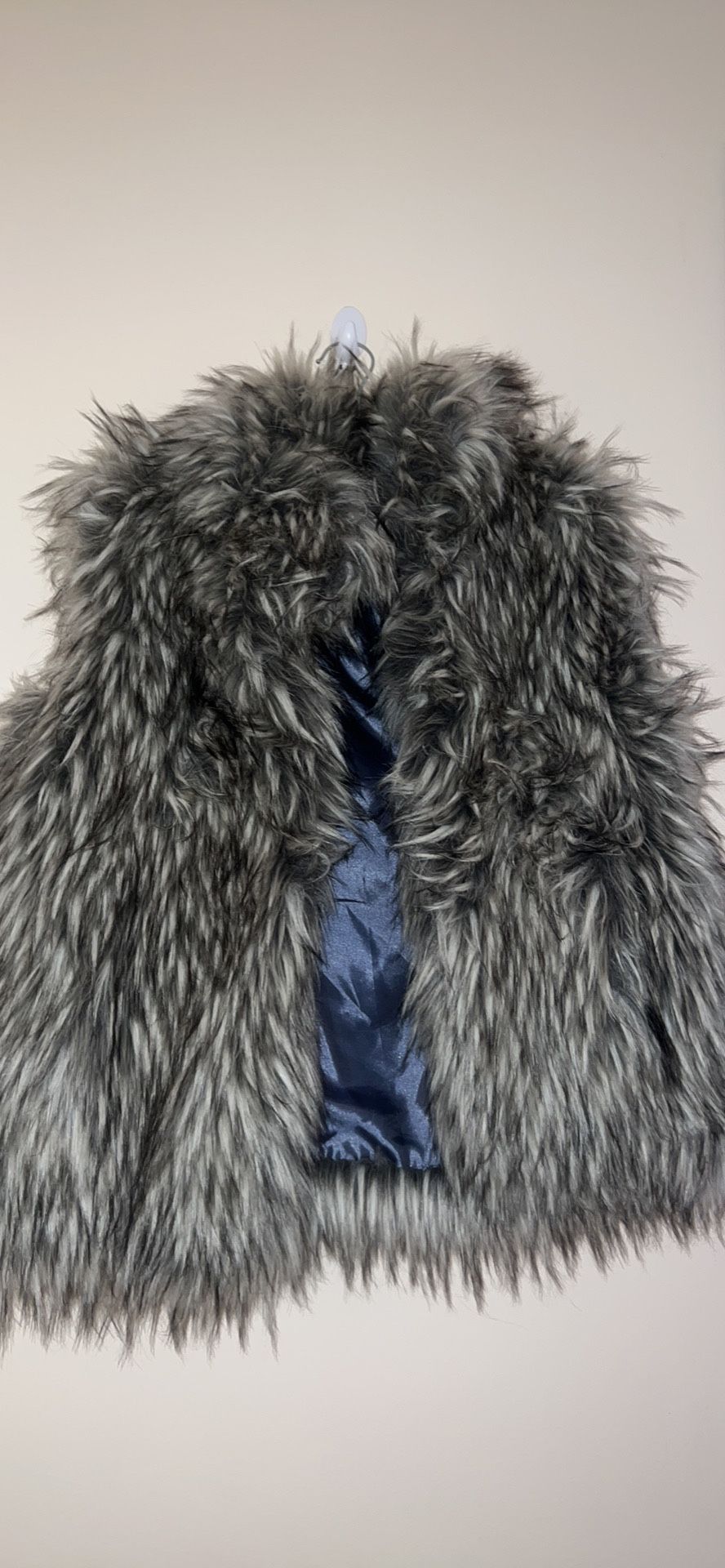 Imposter Grey Faux Fur Vest Size Medium