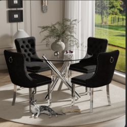 4  Black Dining Room Chairs 