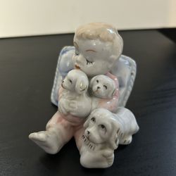 Infant & Puppy Statue
