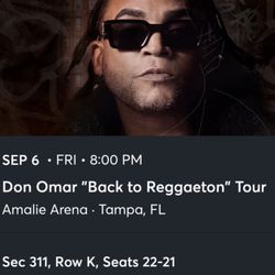 2 Tickets for Don Omar Tour “Back to Reggaeton”