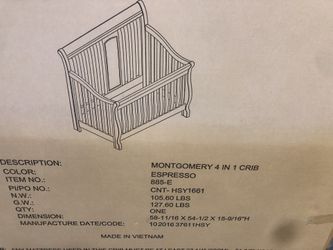 Sorelle Montgomery 4in1 Convertible Crib for Sale in Palm Springs CA OfferUp