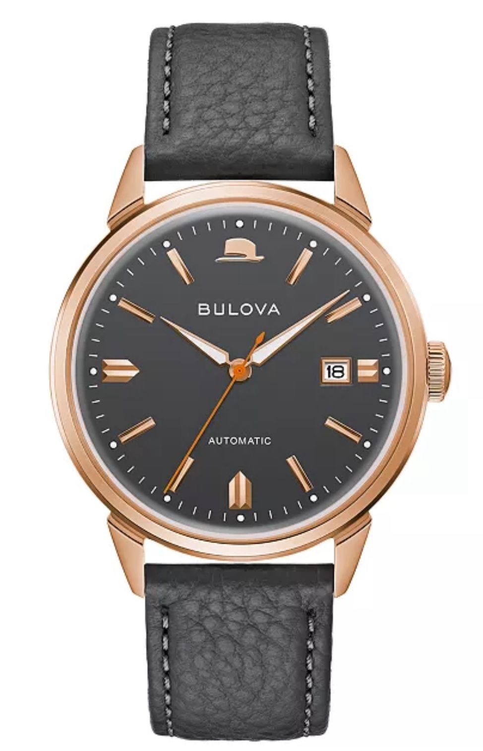 Bulova Men's Frank Sinatra Summer Wind Automatic Gray Leather Strap Watch 40mm