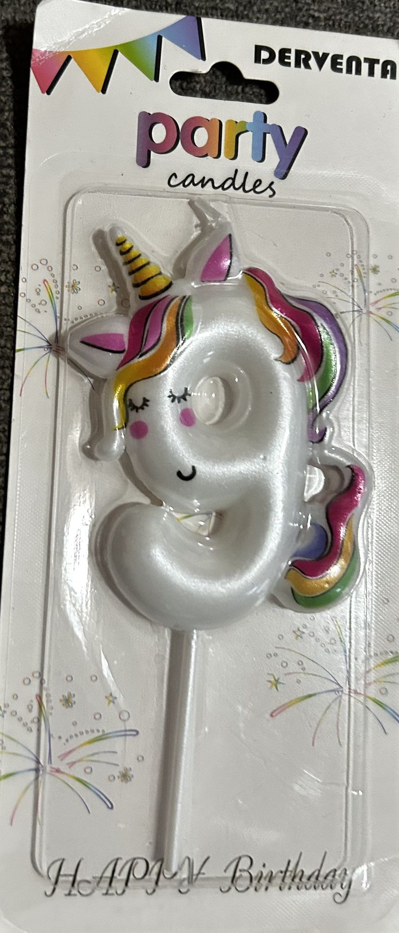 Unicorn Birthday Candle