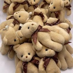 24 Pcs Teddy Bears Light Brown 4.7in Height, Wedding, Birthday, Baby Shower, Flowers Bouquet