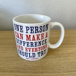 JFK One Person Can Make A Difference Quotable Coffee Mug Cup Red White Blue