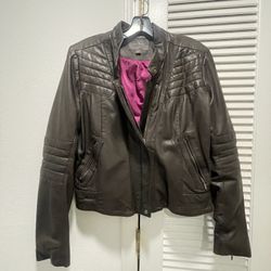 Cole Haan Brown  Leather Jacket Size Small