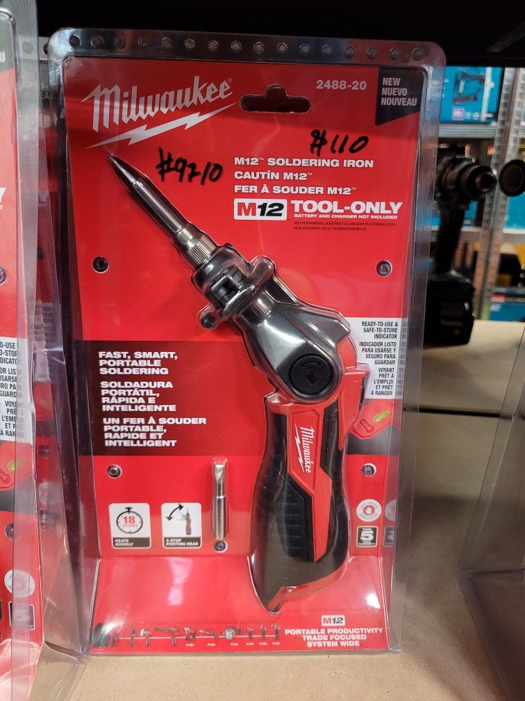 Milwaukee
M12 12-Volt Lithium-Ion Cordless Soldering Iron (Tool-Only)