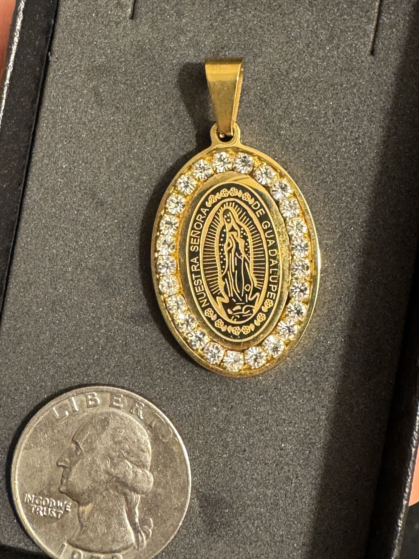 Gold Virgen De Guadalupe Charm