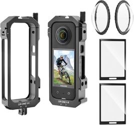 Aluminum Frame Cage Sticky Lens Guard Set Screen Protector for Insta360 X3 X 3(New)
