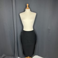 Apt 9 Black Stretch Straight Pencil Mid Rise Midi Skirt Women's Size 6