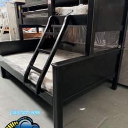 Twin XL Queen Bunk Bed With Mattresses Colchones 