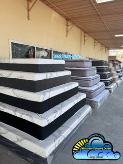 King Blue gel memory foam mattress and box spring bed set colchón y tambor