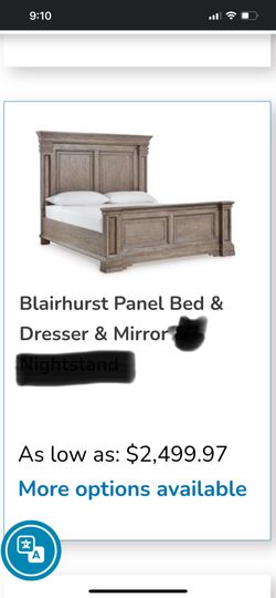 Panel Bed & Dresser & Mirror
