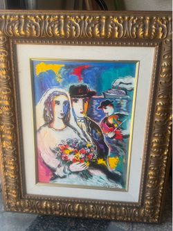 Zamy Steynovitz Acrylic on Canvas Framed
