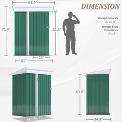 5 ft. W x 3 ft. D Outdoor Storage Metal Shed Utility Patio Shed