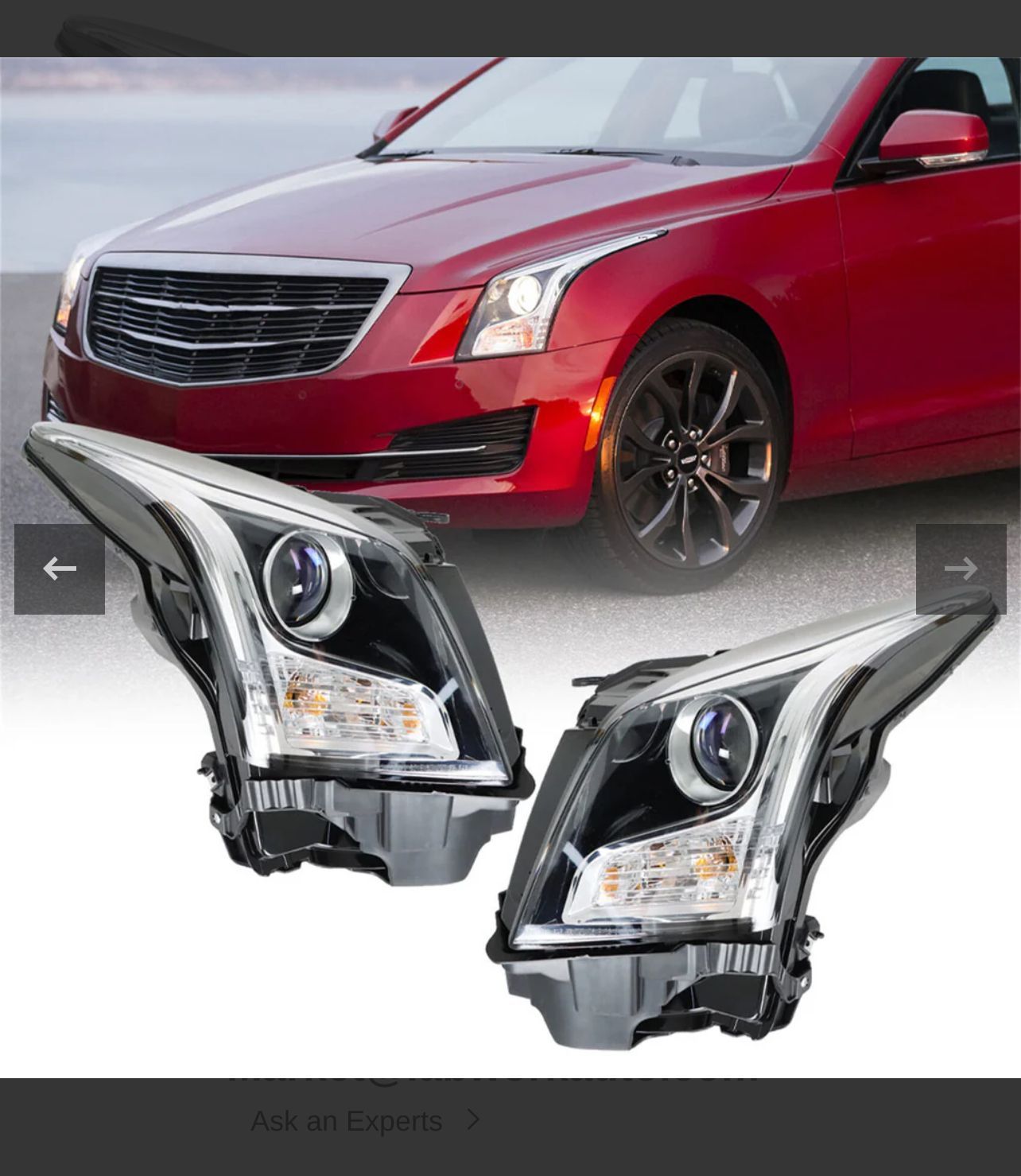 Pair Headlights Assembly 2013-2018 Cadillac ATS Driver Passenger Side Halogen Chrome Headlamps
