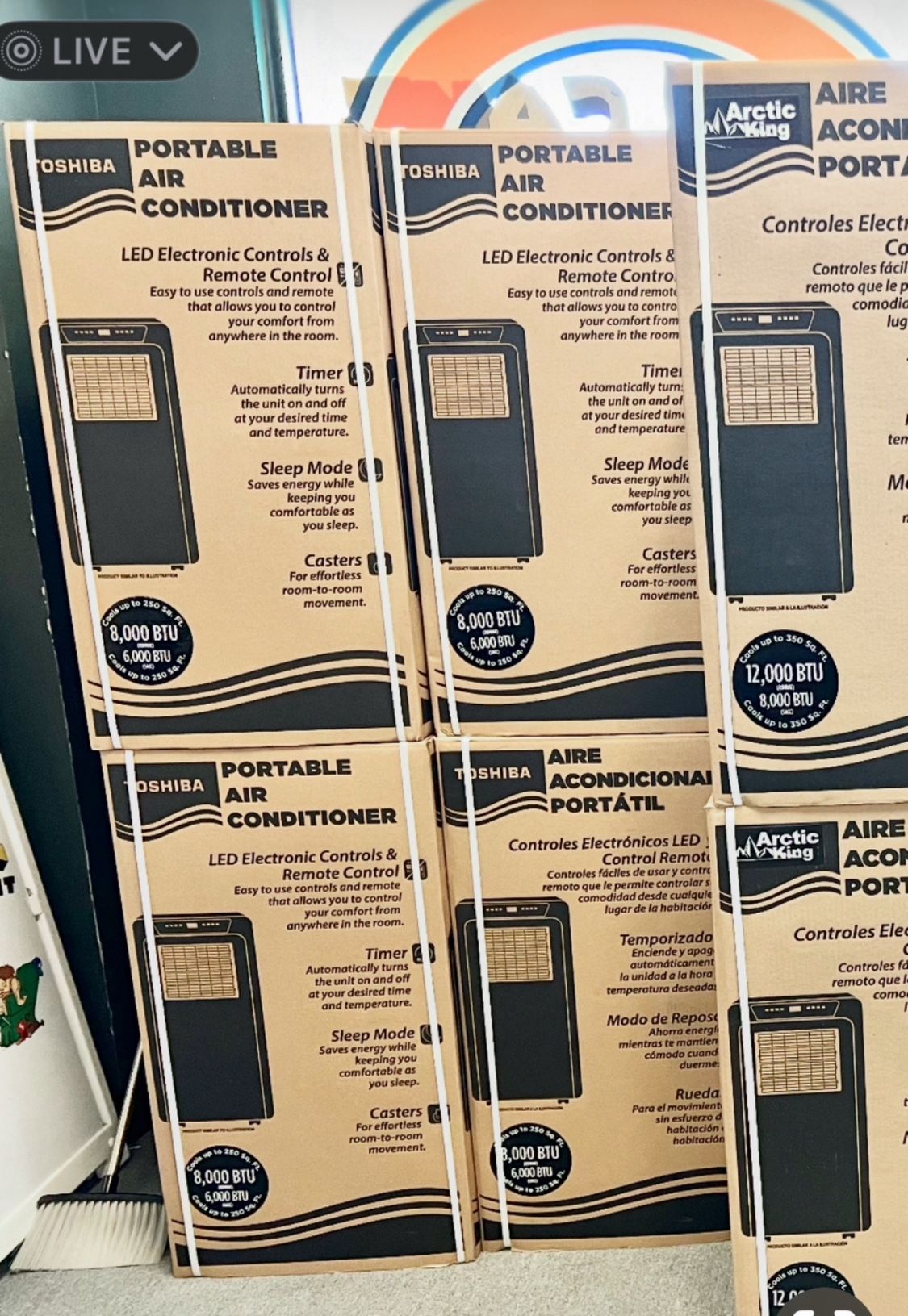 Portable Ac Unit 12k BTU Cools 500 Sq Ft In Box 6 Month Warranty. Free Delivery