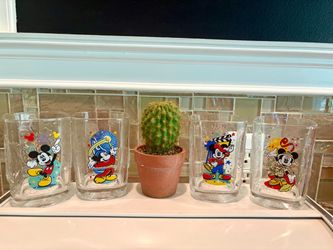 NEW: Never Used Complete Set of Four Vintage Disney 2000 Millennium Celebration Glasses