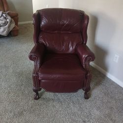 Vintage Leather Wing Back Rcliener 