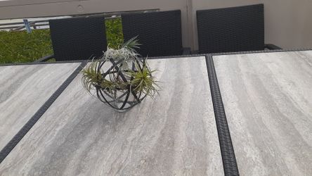 Multi Thilandsia airplant & moss metal globe center piece decor