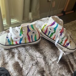 Converse Size 8t Rainbow Zebra Stripes Great Condition Like New