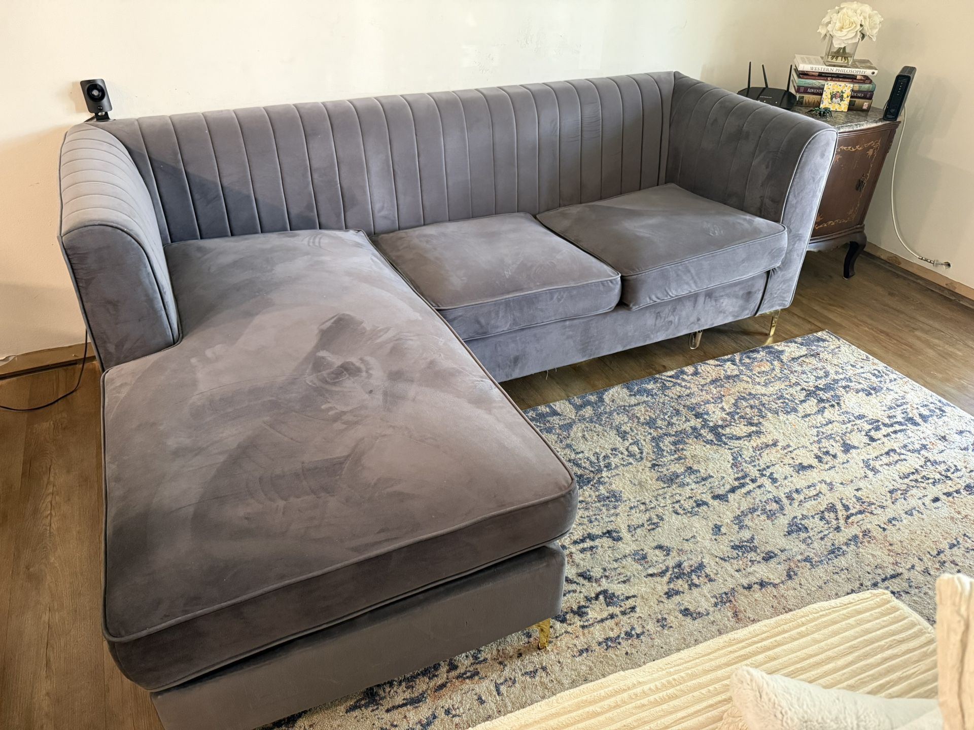 Blue Grey Sofa Couch