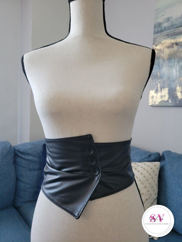 Black Wide Waist Belt