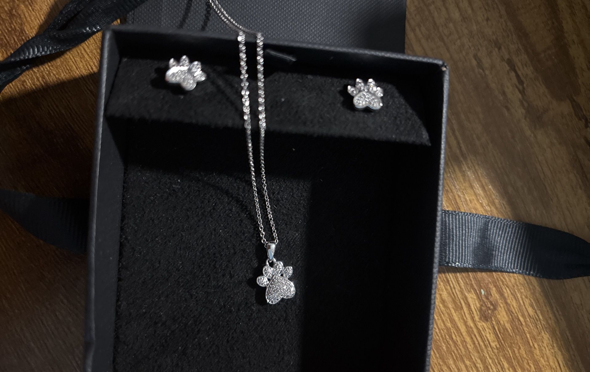 Diamond Silver Paw Necklace